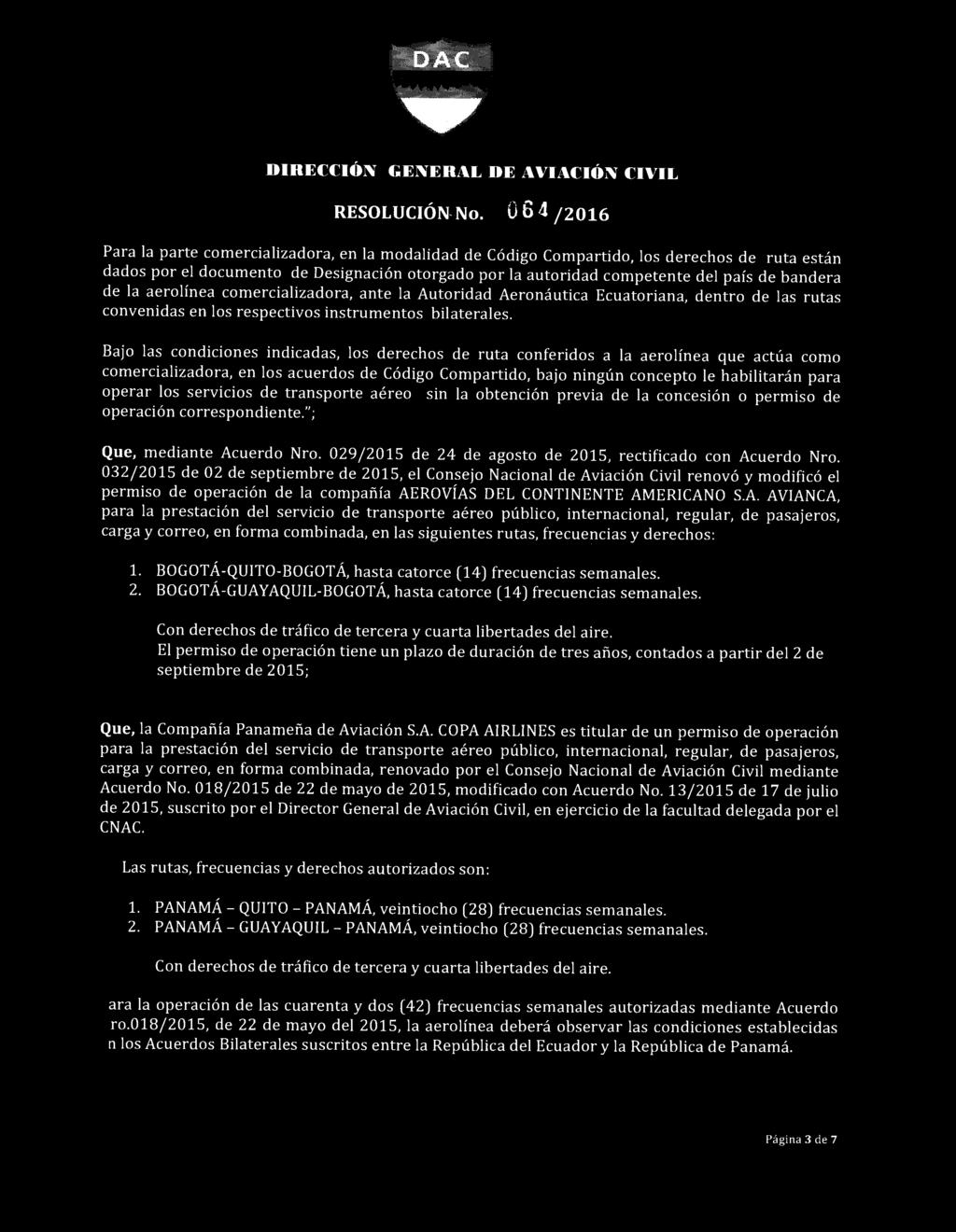 DIRECCU)N GENERAL DE AVIACION CIVIL RESOLUCION-No.