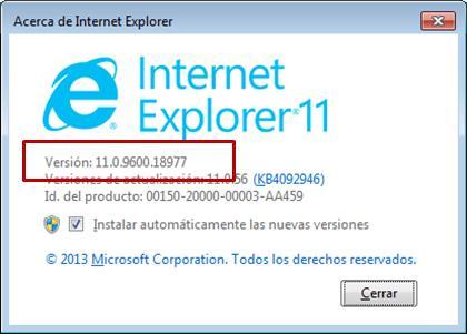 Cómo puedo comprobar la versión del explorador que tengo instalada en mi ordenador? Para comprobar cuál es la versión que tiene instalada en su ordenador abra Internet Explorer.
