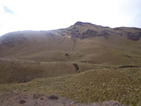 Figura 8. Vista del flanco Sur del Cerro Negro. 03 de Octubre de 2013. Foto. G. Ruiz. IG-EPN Figura 9. Vista del flanco Sur Oeste del volcán Chiles.