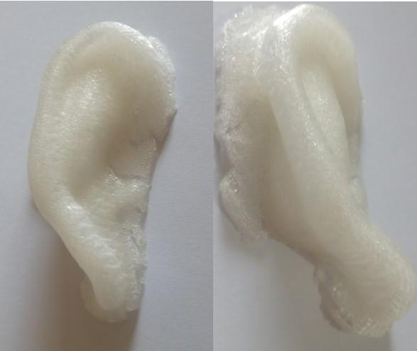 1.6. Resultados. 53 Con estas variables de impresión 3D descritas, se estima que el tiempo de impresión del prototipo de oreja humana será de 1h 26min, donde se emplea 2.