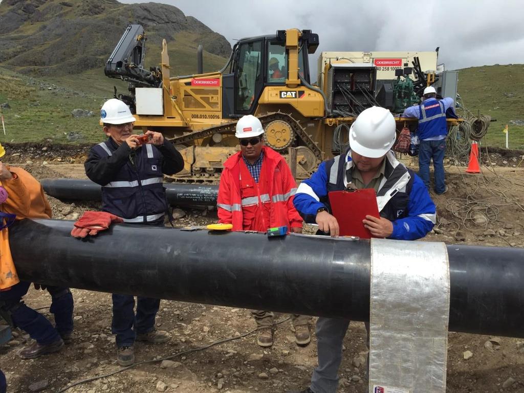 KP 000+310. Revisión de la calibración de los equipos para controlar la calidad de la soldadura. Gasoducto Secundario Cusco Anta.