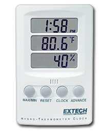 Higro-Termómetro Reloj Combina 3 pantallas de tiempo, temperatura y humedad 12/24 horas reloj muestra el