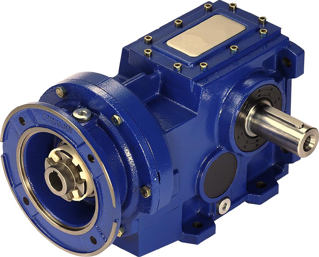 Helical bevel geared motors and