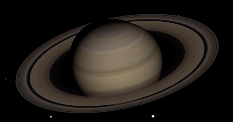 Volumen comparado con la Tierra: 752 veces Tamaño aparente: 18 de arco Satélites de Saturno el día 11/08/2018 a las 20:30 T.U.