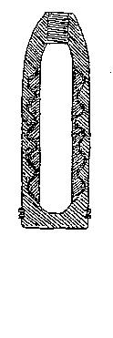 121 IV PROYECTILES UTILIZADOS POR LA ARTILLERÍA DE RETROCARGA, PRIMERA EPOCA, 1868-1895 El cañón de costa de 25 cm, adoptado en 1868, fue el único en utilizar proyectil de tetones, como las piezas