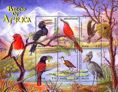 2000 : Aves comiendo insecto. Merops nubicoides con insecto en el pico. 2000 : Aves de Africa (1 BF de 6 valores) (Scott : xxx). Aves comiendo insecto. 2000 : Mariposas (4 valores + 2 HF) (Y & T : 2380-2383 + BF264-BF265) (Scott : xxx).