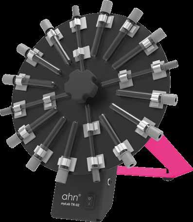 AHN mylab TR-02 Rotador de Tubos 30 rpm 38 Uso ideal para el procesado de muestras sanguíneas Capacidad 16 tubos (4 Tubos ESR y 12 tubos de extracción de sangre) con la capacidad operativa máxima de
