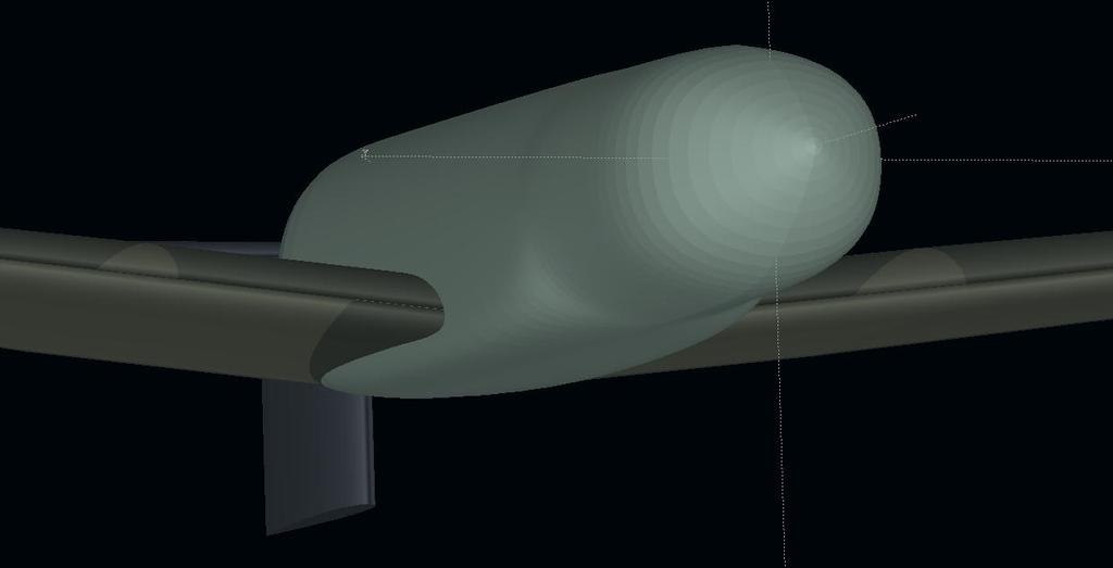 El ala, por la configuración elegida, irá encastrada en la parte inferior del fuselaje.