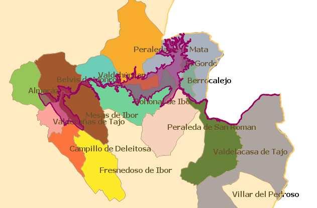 459 hectáreas pertenecientes a un total de 14 términos municipales y coincidentes en gran parte con el embalse de Valdecañas.