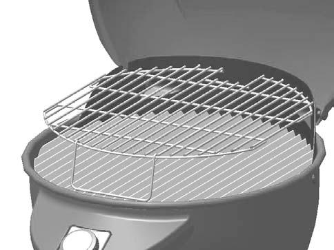 de la parrilla Base. Asegúrese de que las ranuras de la rejilla de cocina se enfrentan a la parte frontal de the grill.
