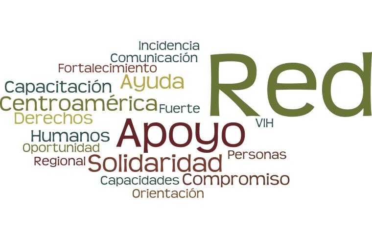 Finalmente, al indagar sobre las palabras con las cuales las personas encuestadas se identifican son REDCA+, podemos observar en la siguiente imagen que las palabras como RED, APOYO, SOLIDARIDAD y