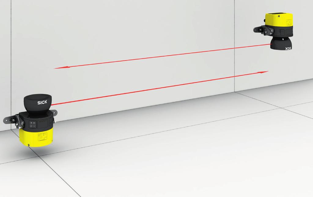 ANEXO 18 100 mm Figura 94: Montaje del escáner láser de seguridad superior con la cuierta óptica hacia arria y montaje del escáner láser de seguridad inferior con la cuierta óptica hacia aajo 100 mm