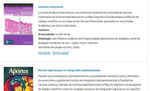 Portal de Revistas de la UNLP Espacio de gestión y publicación de revistas