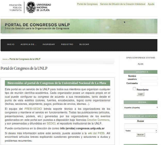 Portal de Congresos de la