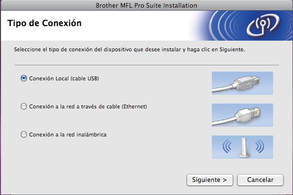 USB Mcintosh c Seleccione Conexión Locl y, continución, hg clic en Siguiente. Sig ls instrucciones que irán preciendo en pntll. 20 Instle el softwre Presto!
