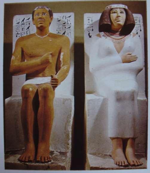 Escultura del sacerdote Rahotep y su esposa Nofret.