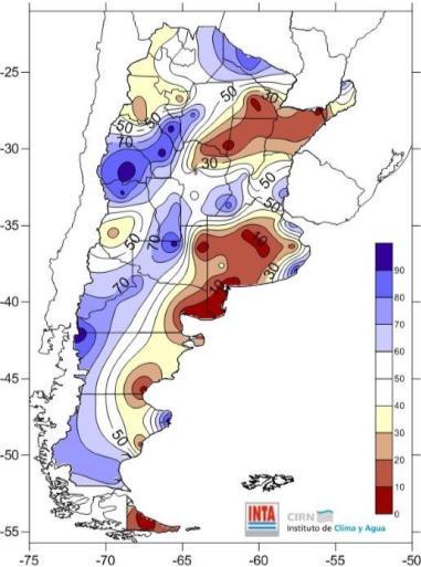 E n términos de anomalías porcentuales, las lluvias de Diciembre resultaron deficitarias en las regiones Chaqueña (sur), NEA (centro), Pampeana (norte y sur) y Patagonia (este), con valores que