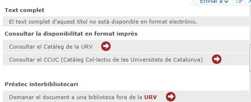 CRAI/biblioteca fora de la URV icerc@dorplus: