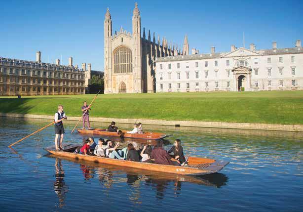 CAMBRIDGE (138 mil hab.) Inglaterra Inglés CAMBRIDGE ACADEMY OF ENGLISH Be inspired by the city. Admire the beautiful architecture and majestic college buildings.