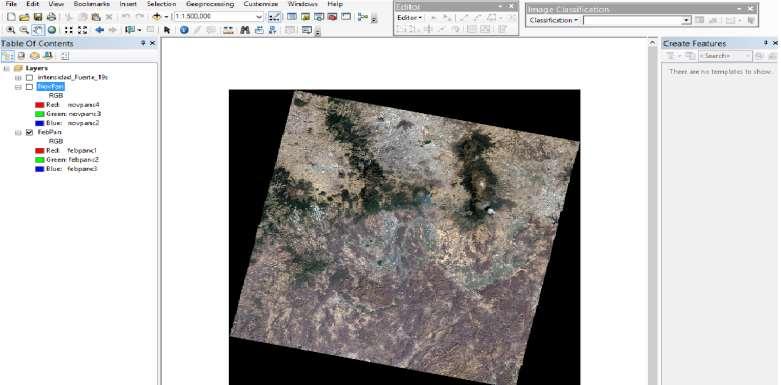 Procesamiento Las imágenes Landsat 8 fueron procesadas utilizando las bandas 2, 3, 4, 5 y 8.