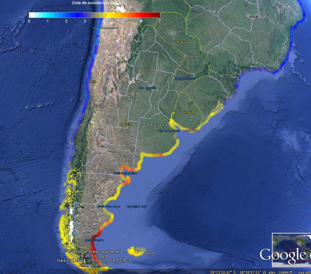 Resiliencia de los territorios al cambio climático Dinámicas: altura de ola significante DEF (metros)
