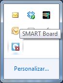 Trobareu a la part inferior de la dreta de la barra de tasques de Windows una icona de Smart Board.