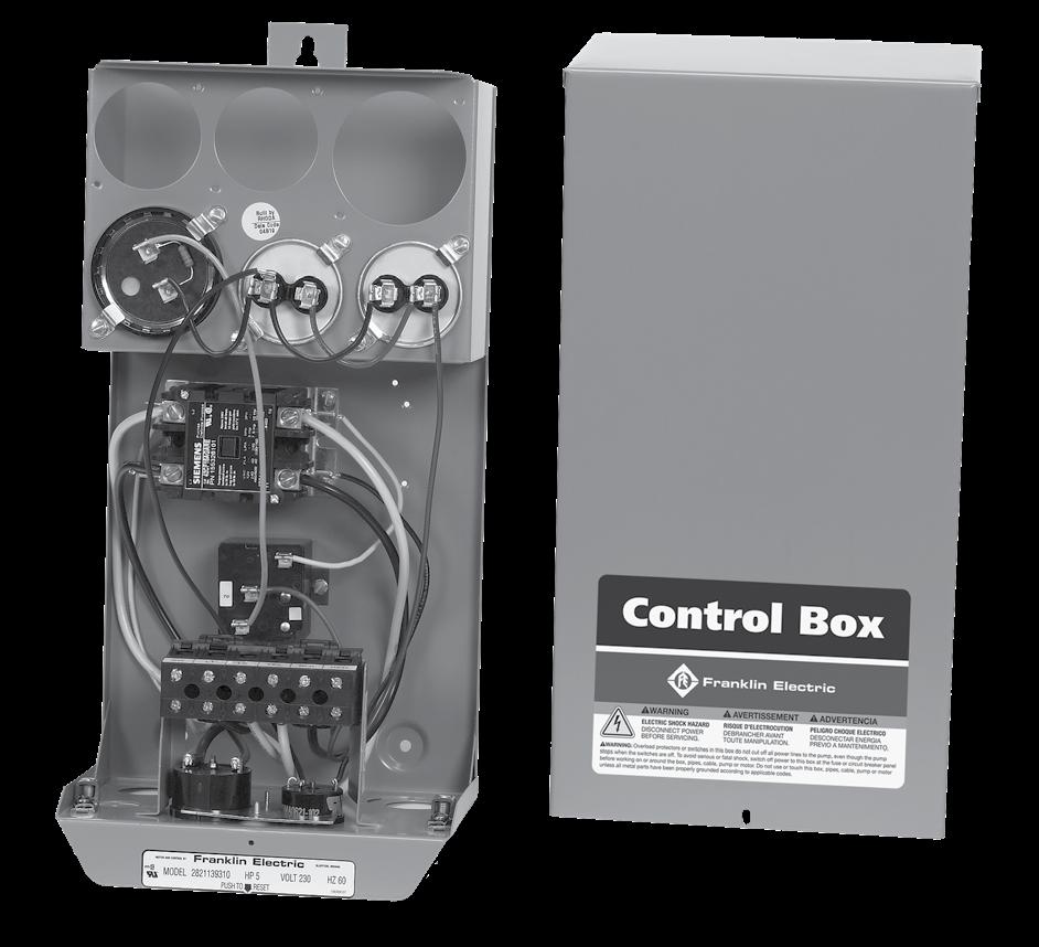 Cajas de Control para Motor Sumergible Gabinete Cajas Estándar y De Lujo n Orificios: dos orificios de 1.
