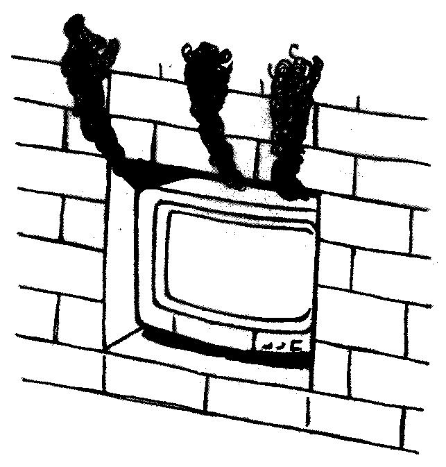 Conexión de equipo adicional No coloque el televisor en un lugar cerrado, como en un librero o un mueble empotrado, a menos que esté adecuadamente ventilado.