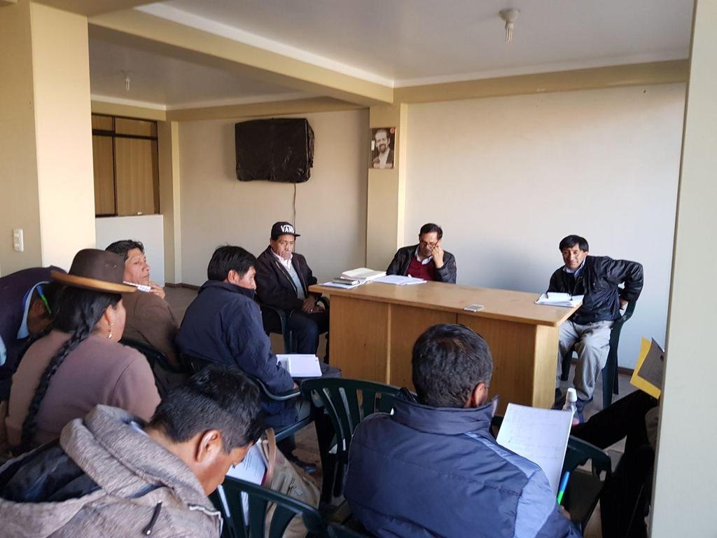 3:00 pm. Reunión con la dirigencia de la Federación Departamental de Campesina de Puno.