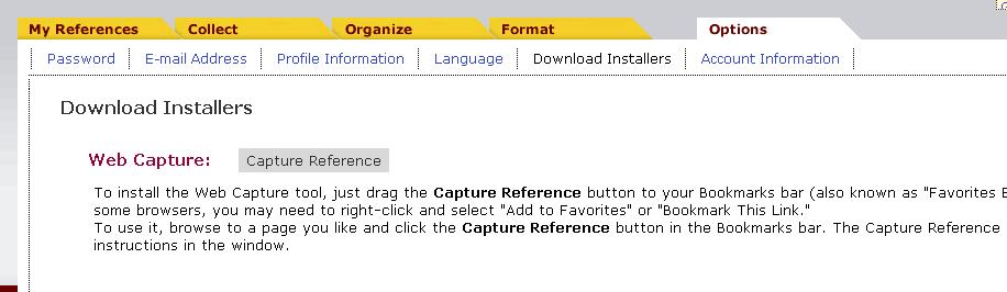 OTRAS OPCIONES. CAPTURE REFERENCE Como RefGrabit de Refworks, en Endnote tenemos la opción de importar páginas web a través de la aplicación Capture reference.