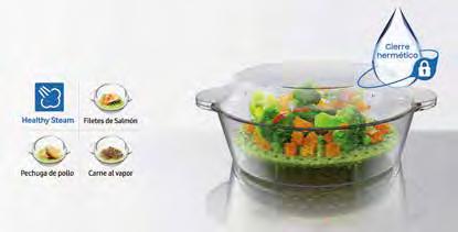 Horno- Cocina al vapor Con la función Healthy Steam y el bol podrás preparar deliciosos y nutritivos platos al vapor.