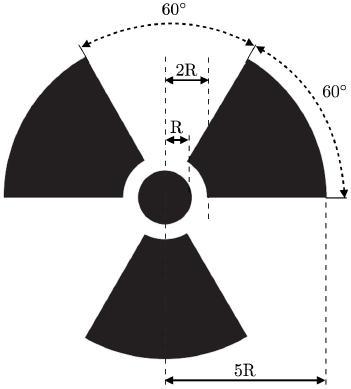 Figura A.2. Símbolo recomendado por la OIEA en presencia de radiación ionizante.