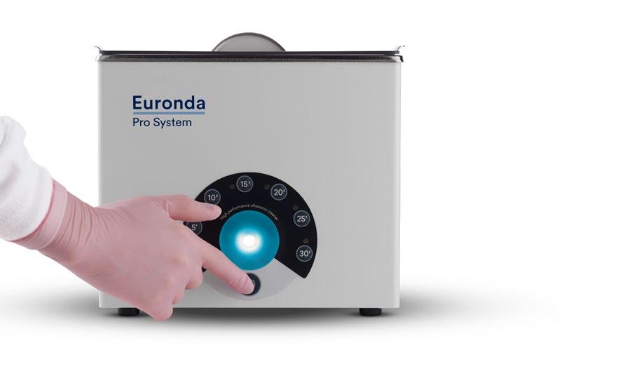 Eurosonic 3D La elección más equilibrada para el lavado por ultrasonidos Cuba de ultrasonidos digital, que se caracteriza por una temperatura de trabajo constante a 60ºC y tiempo ajustable entre 0 y