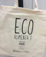 El disseny de la bossa dóna protagonisme a la nova campanya Ecoalimenta t i el marcatge és en serigrafia en blanc i negre. S han produït un total de 2.