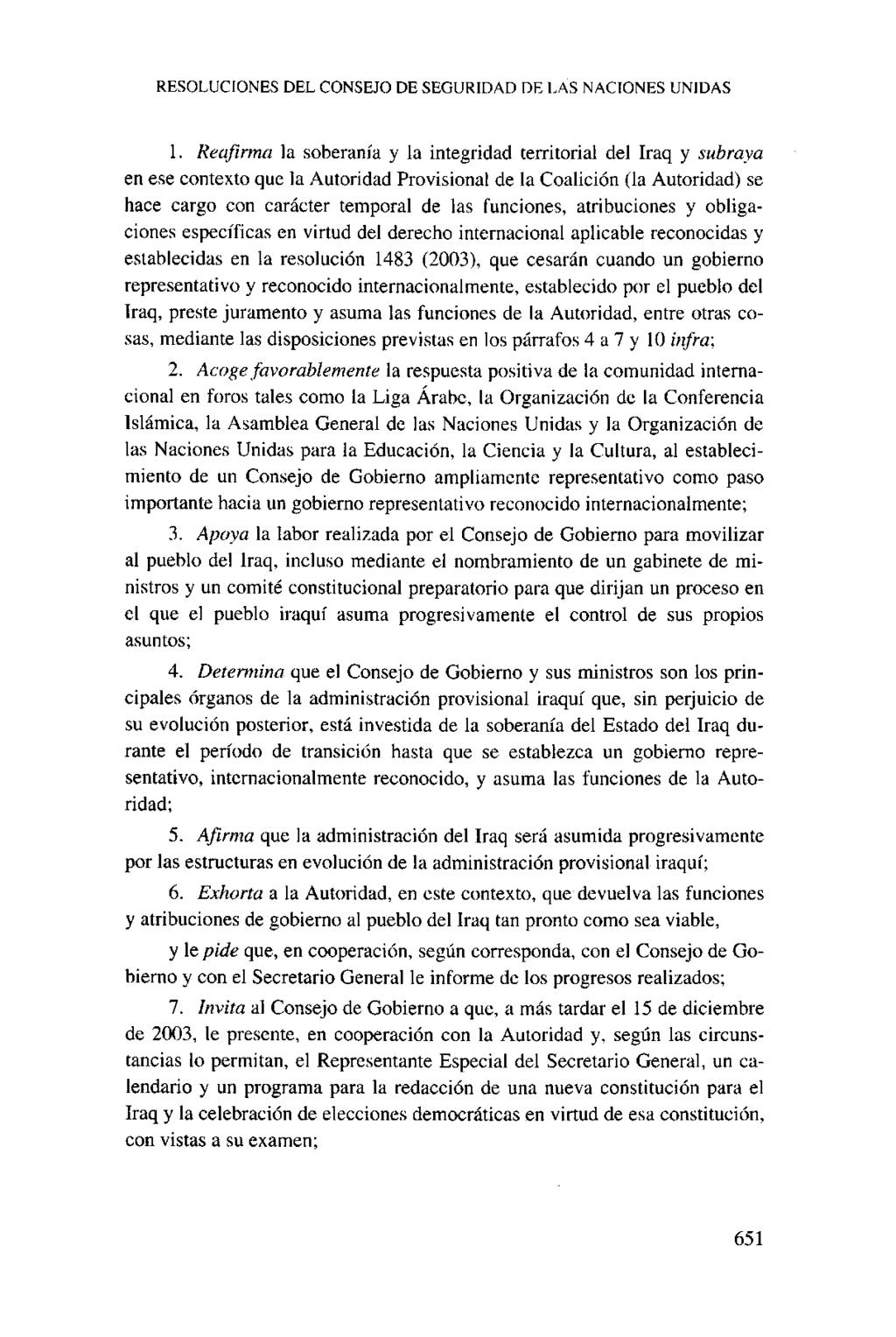 RESOLUCIONES DEL CONSEJO DE SEGURIDAD DE LAS NACIONES UNIDAS 1.