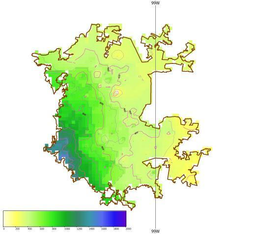 Mapas de lluvias medias anuales en la Cuenca urbana Mapa