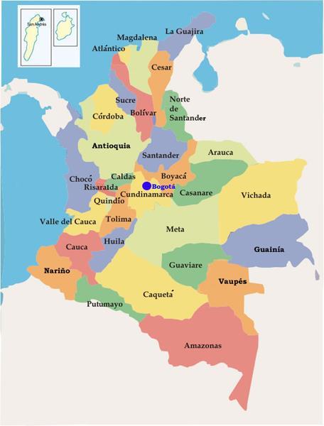 Colombia (Urabá y Santa Marta).