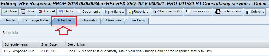 La RFx se cerrará automáticamente cuando se cumpla el plazo. El BCE solo considerará las respuestas a las RFx remitidas antes del final del plazo con el estado «Firm».