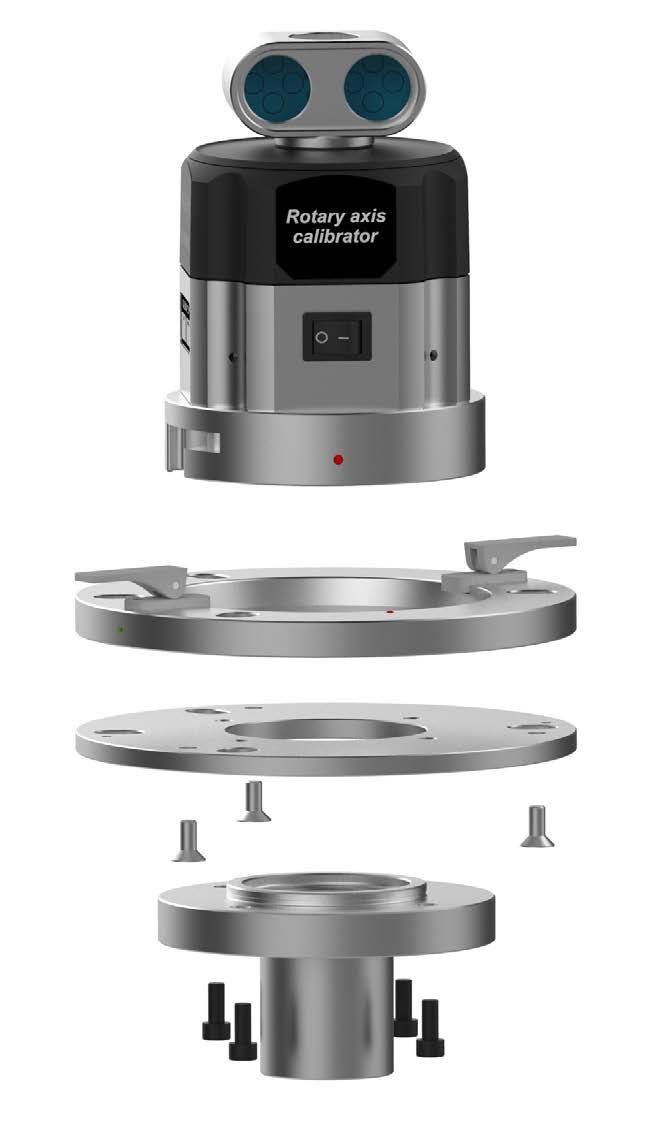 Configuración de montaje 3 (tornos) Para calibrar tornos, se utiliza el adaptador de plato.