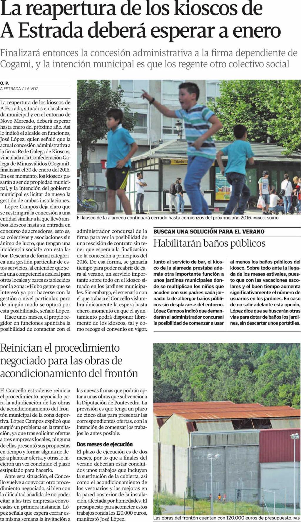 La Voz de Galícia (Deza y Tabeiros) Pontevedra 11/06/15 Prensa: Diaria