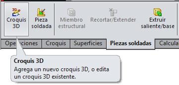 La alternativa es definir un croquis 3D Active croquis 3D También puede activarlo