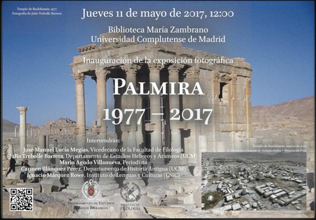 Exposiciones en Filología María Zambrano Palmira, 1977-2017 Organiza: