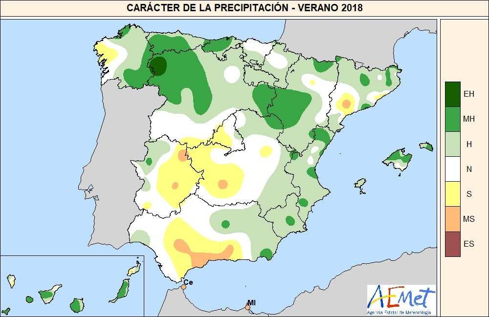 mediterráneo de Andalucía, Ceuta y Melilla, las precipitaciones no han alcanzado ni el 25 % de los valores normales.