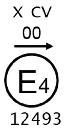 Figuras 4 a) y 4 b): Haz de cruce de clase C y haz de cruce de clase V, para ambos sentidos de circulación gracias a un mecanismo de ajuste del elemento óptico o la fuente luminosa, y haz de