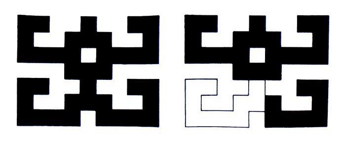 Las figuras 53 al 55 muestran tres ejemplos, en donde se repiten los emblemas uno al lado del otro.