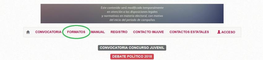 FELICIDADES! YA ERES PARTE DEL CONCURSO JUVENIL DEBATE POLÍTICO 2018 MUCHA SUERTE!