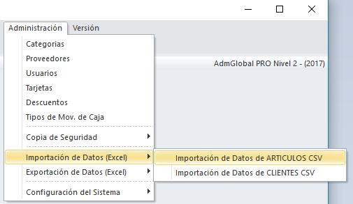 .. AdmGlobal IMPORTACIÓN DE DATOS DESDE EXCEL (CSV) Formato CSV Los archivos CSV (del inglés comma-separated values) son un tipo de documento en formato abierto sencillo para representar datos en