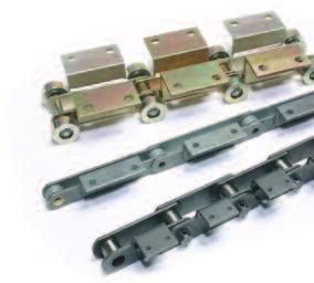 Hay disponible una amplia gama de accesorios especiales que se sueldan a las barras laterales de la cadena. Las cargas de rotura estándar oscilan entre 108 y 675 kn.