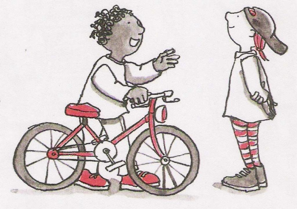 LA BICICLETA En Toni té una bicicleta. La bicicleta té dues rodes.és de color vermell i lila.