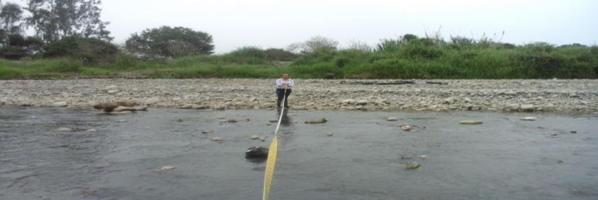 El ancho de rio en este punto fue de 11.45 cm.